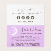 形而上学的ムーンミニマリストパープルサンキューカード (内部フラット)