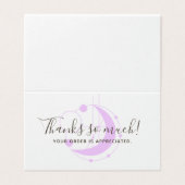 形而上学的ムーンミニマリストパープルサンキューカード (外部フラット)