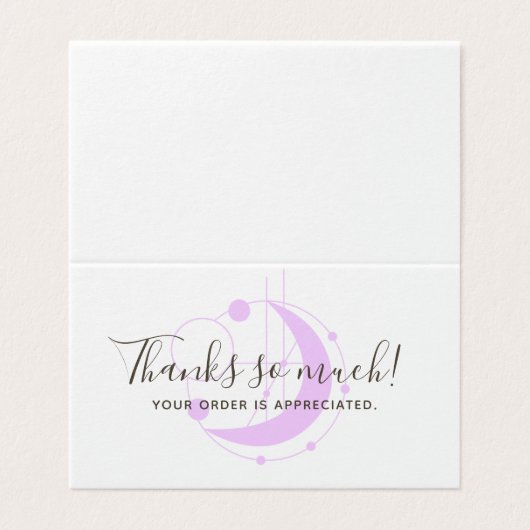 形而上学的ムーンミニマリストパープルサンキューカード (外部フラット)