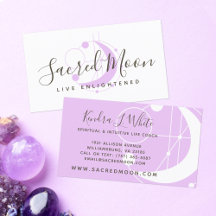 形而上学的ムーンミニマリストパープルビジネスカード