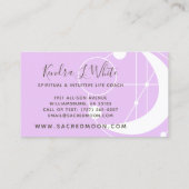 形而上学的ムーンミニマリストパープルビジネスカード 名刺 (裏面)