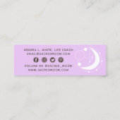 形而上学的ムーンミニマリスト紫ソーシャルメディア スキニー名刺 (裏面)