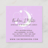 形而上学的ムーンミニマリスト紫ソーシャルメディア スクエア名刺 (裏面)