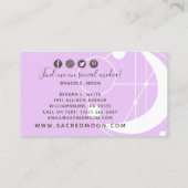 形而上学的ムーンミニマリスト紫ソーシャルメディア 名刺 (裏面)