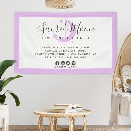 形而上学的ムーンミニマリスト紫ソーシャルメディア 横断幕