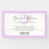 形而上学的ムーンミニマリスト紫ソーシャルメディア 横断幕 (横)