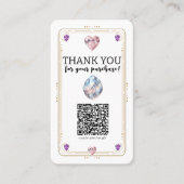 形而上学的結晶クォーツ金ゴールドソーシャルメディアQR 名刺 (正面)