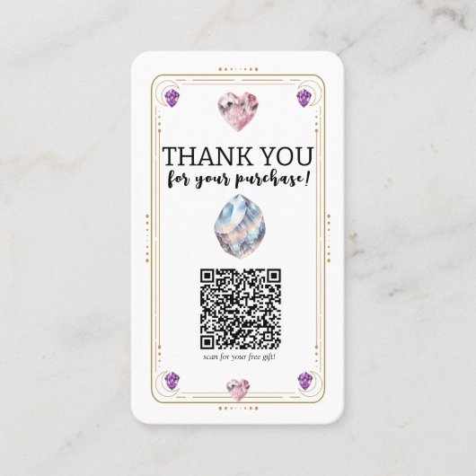 形而上学的結晶クォーツ金ゴールドソーシャルメディアQR 名刺 (正面)