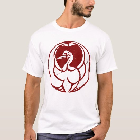 彦三郎役者紋 – 鶴の歌舞伎紋 Tシャツ (正面)