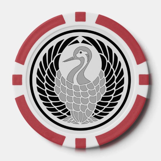 彦三郎i歌舞伎紋鶴の丸紋 ポーカーチップ (正面)