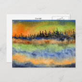 "彩られた湖の霧の上昇" 国道 ポストカード (正面/裏面)