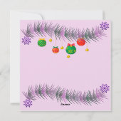 彩りのある飾り玉の付いたクリスマスの花輪 シーズンカード (裏面)