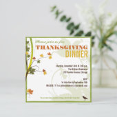 彩り豊かな落ち葉の感謝祭ディナー招待状 招待状 (スタンド正面)