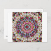 彩色された円形曼荼羅 ポストカード (正面/裏面)