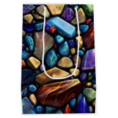 彩色された石のモザイクパターン ミディアムペーパーバッグ (裏面)