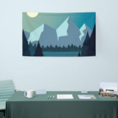 彩色された自然景観 横断幕 (トレードショー)