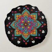 彩色された『曼荼羅』 ラウンドクッション (裏面)