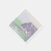 彩色に雪が降る現代的な水彩画の木々 スタンダードカクテルナプキン (角)