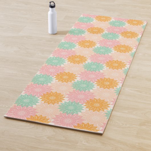 彩色数々の曼荼羅イラストレーション模様 ヨガマット (インサイチュ)