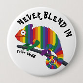 彩虹カメレオン プライド Never Blend In 缶バッジ (正面)