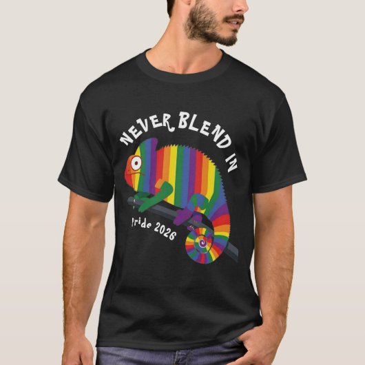 彩虹カメレオン プライド Never Blend In Tシャツ (正面)