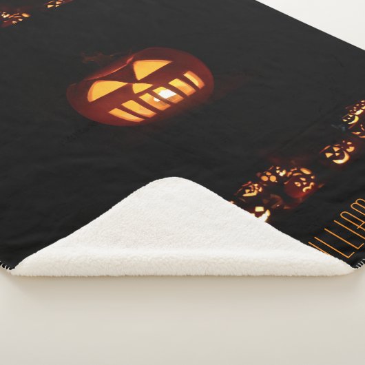 彫おもしろいりカボチャのジャック・オランタン・ハロウィーン シェルパブランケット (3/4)