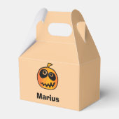 彫おもしろい刻オレンジハロウィーンパンプキン顔名 フェイバーボックス (裏面サイド)