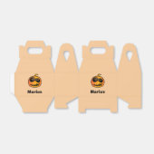 彫おもしろい刻オレンジハロウィーンパンプキン顔名 フェイバーボックス (折り畳みなし)