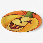 彫よくはしゃぐ刻カボチャハローウィンパーティ紙プレート ペーパープレート (アングル)