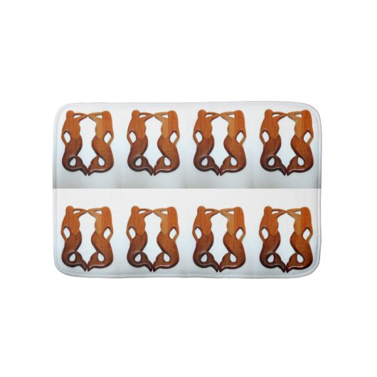 彫られたさくらんぼの木の人魚 バスマット (正面)