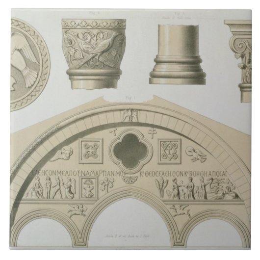 彫られたアーチの詳細およびSt.からのコラム タイル (正面)