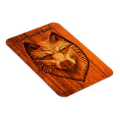 彫られたウッドウルフ マグネット (右側)