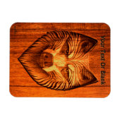 彫られたウッドウルフ マグネット (横)