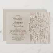 彫られた木の粗野なブライダルシャワー招待状 招待状 (正面/裏面)