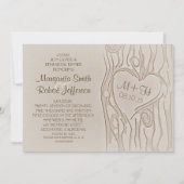 彫られた木の粗野なリハーサルディナー招待状 招待状 (正面)