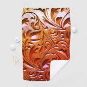 彫られた木は茶色エレガントに見える ゴルフタオル (インサイチュ)