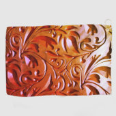 彫られた木は茶色エレガントに見える ゴルフタオル (横)