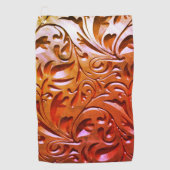 彫られた木は茶色エレガントに見える ゴルフタオル (正面)