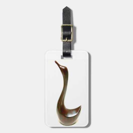 彫られた鳥のラベル ラゲッジタグ (正面縦)