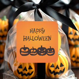 彫りおもしろいハロウィーンパンプキンカルテット スクエアシール