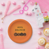 彫りおもしろいハロウィーンパンプキンカルテット ペーパープレート (パーティー)