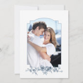 彫りエレガント込みフランスの青フローラトイル セーブザデート (裏面)