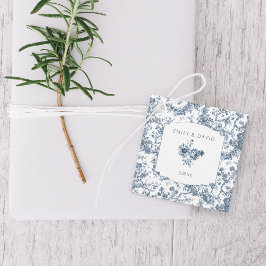 彫りエレガント込みフランスの青フローラトイル フェイバータグ