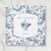 彫りエレガント込みフランスの青フローラトイル フェイバータグ (正面)