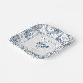 彫りエレガント込みフランスの青フローラトイル ペーパープレート (傾斜あり)