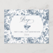 彫りエレガント込みフランスの青フローラトイル ポストカード (正面)