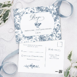 彫りエレガント込みフランスの青フローラトイル ポストカード