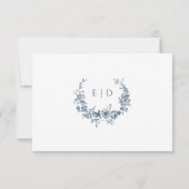 彫りエレガント込みフランスの青フローラトイル 出欠カード (裏面)