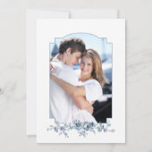 彫りエレガント込みフランスの青フローラトイル 招待状 (裏面)