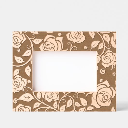 彫りエレガント込みヴィンテージバラ レーザー彫刻フレーム (正面)